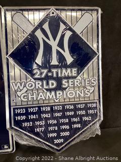 New York Yankees 27-Time World Series Champions Metal Parking Sign