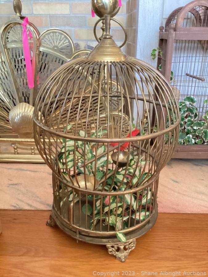 Brass decorative bird cage. D Auction