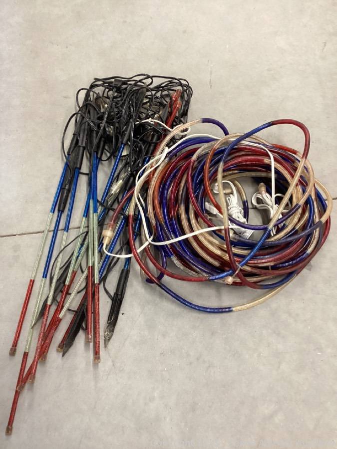Red white and blue rope lights and stick lights Auction
