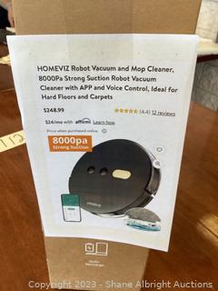 HOMEVIZ G1 Robot Vacuum and Mop Cleaner, 8000Pa store Strong Suction Robot Vacuum