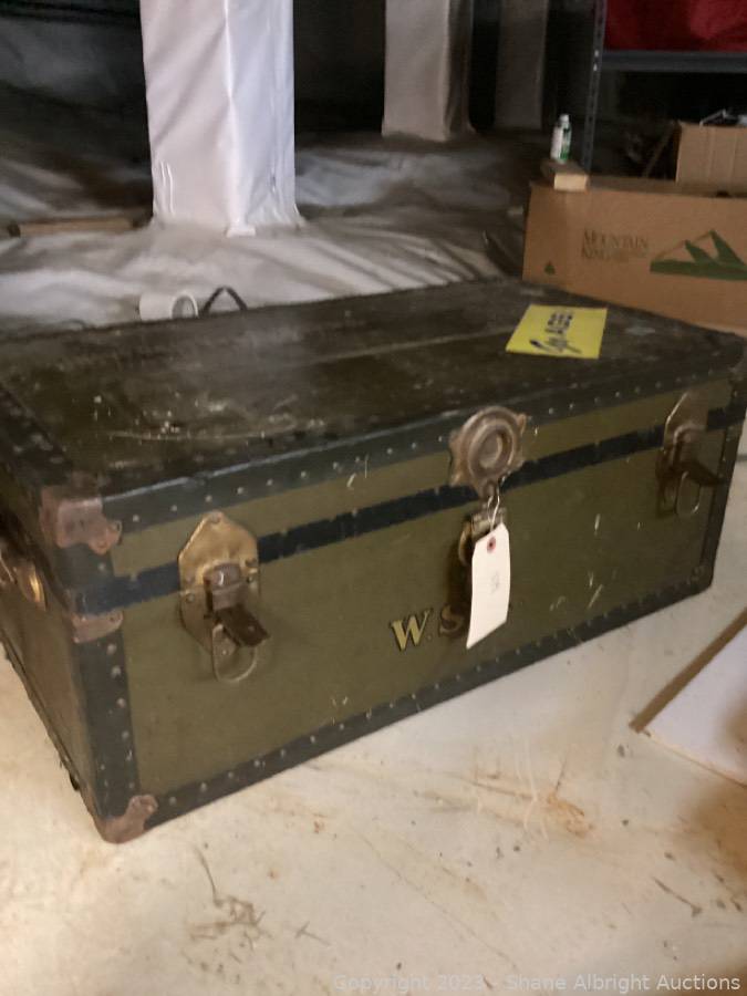 Sold at Auction: US Army Military Wood Foot Locker