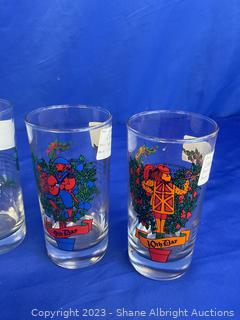 Vintage Indiana Glass 12 Days of Christmas Glasses Complete Set of