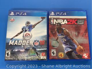 PS4 Madden 16 and NBA 2K15 Auction