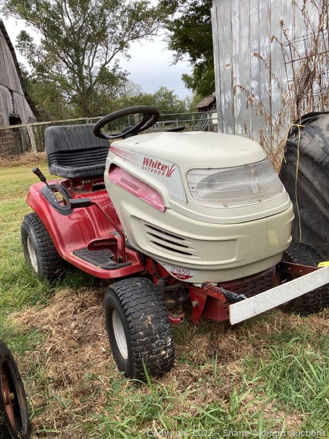 White outdoor cheap riding lawn mower