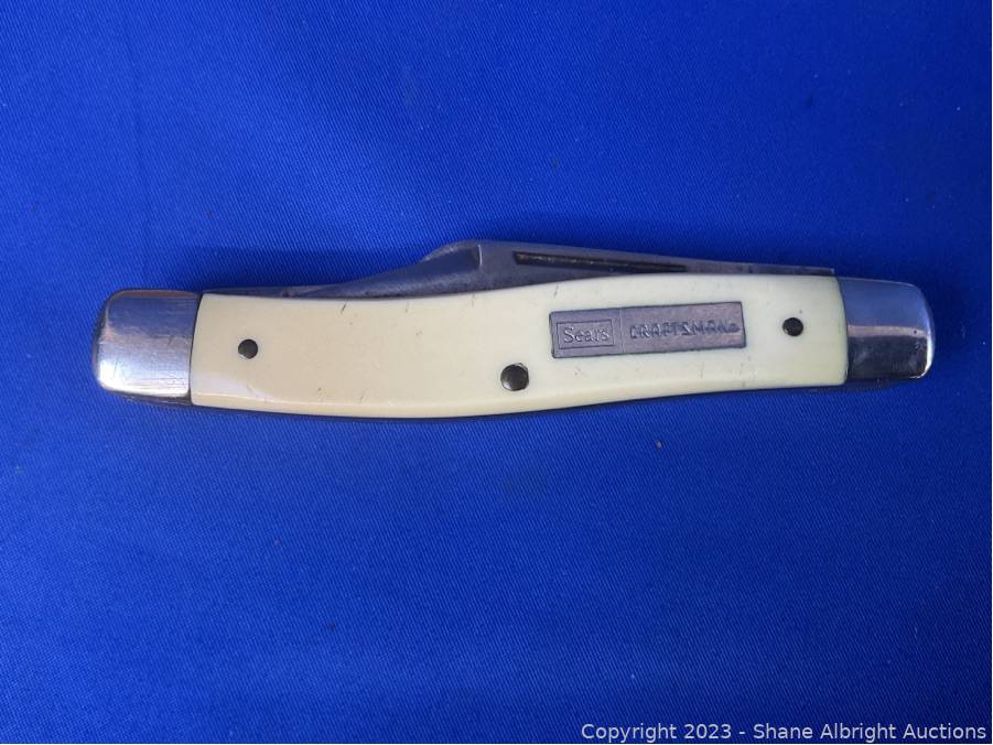 VINTAGE SEARS CRAFTSMAN USA 95045 3 BLADE STOCKMAN FOLDING POCKET